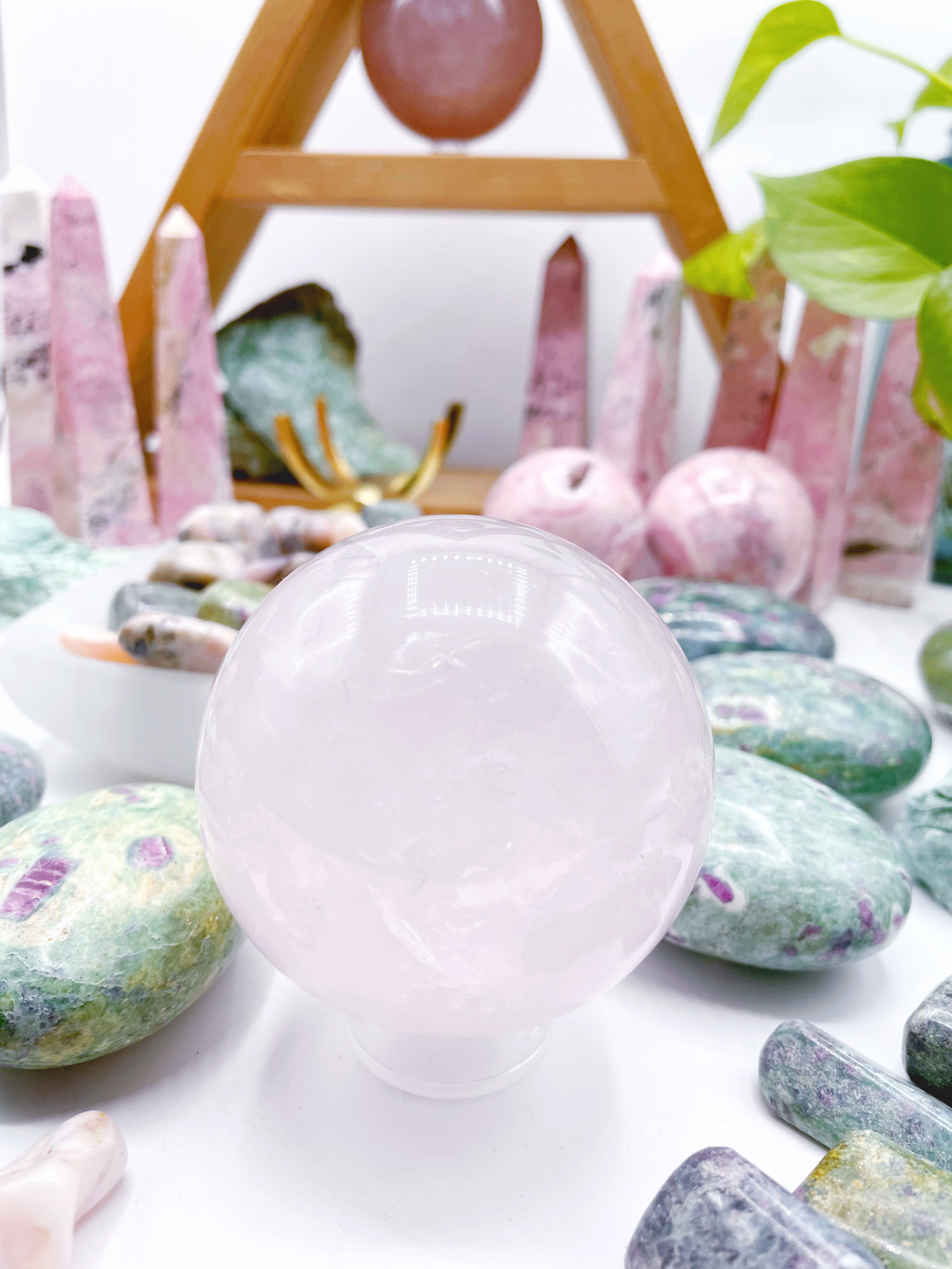 Rose Quartz Sphere - Baltic Mermaid