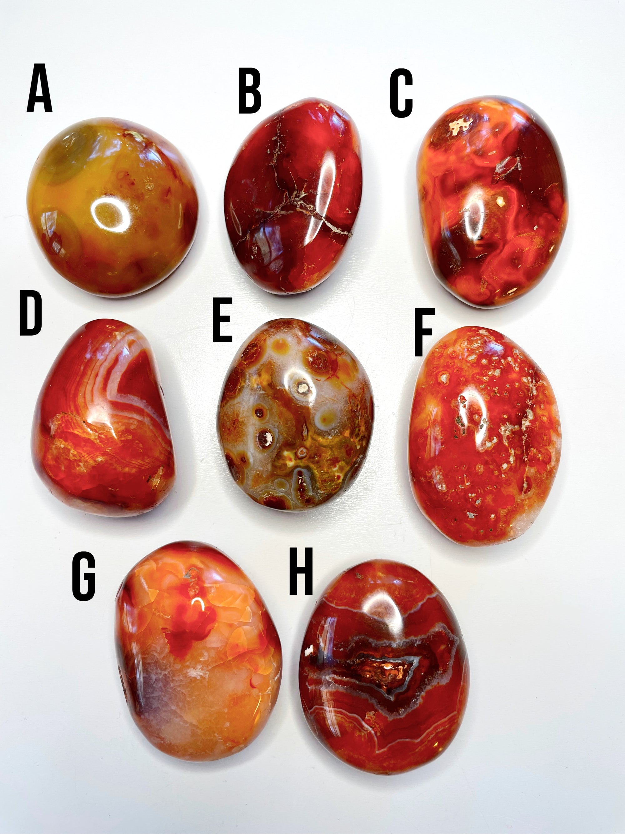 Carnelian Agate Palm Stones