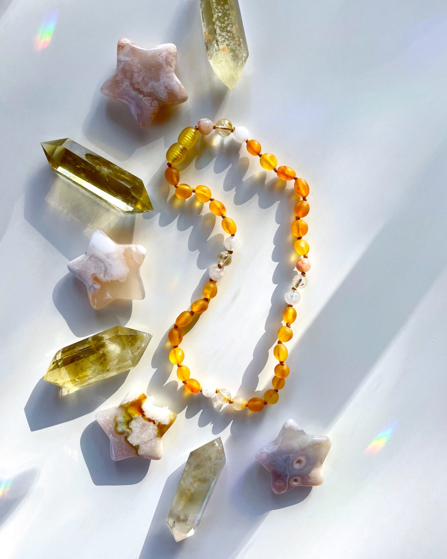 Brooklyn - Unpolished Amber Necklace