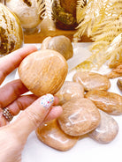 Peach Moonstone Palm Stones - Baltic Mermaid