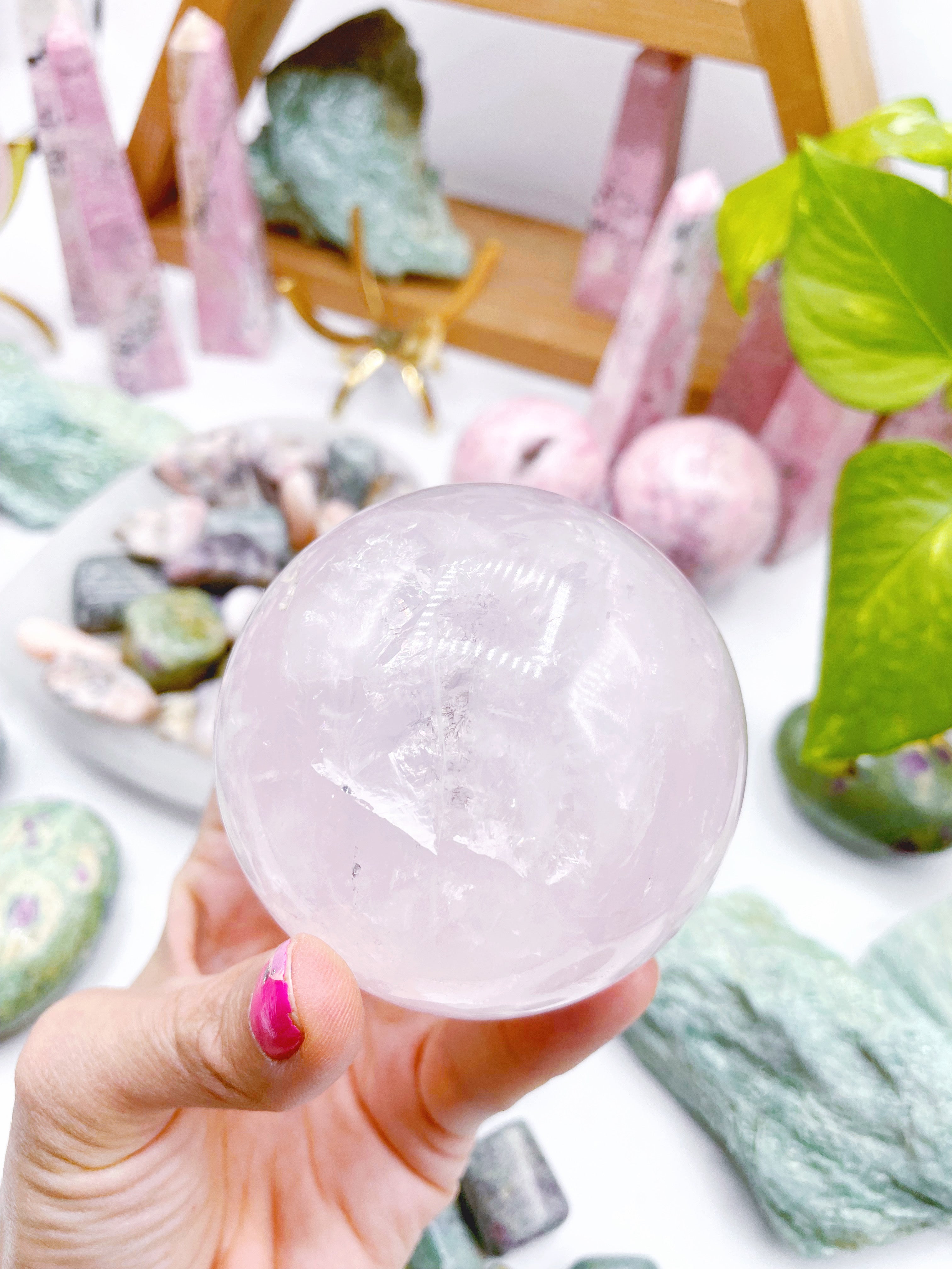 Rose Quartz Sphere - Baltic Mermaid