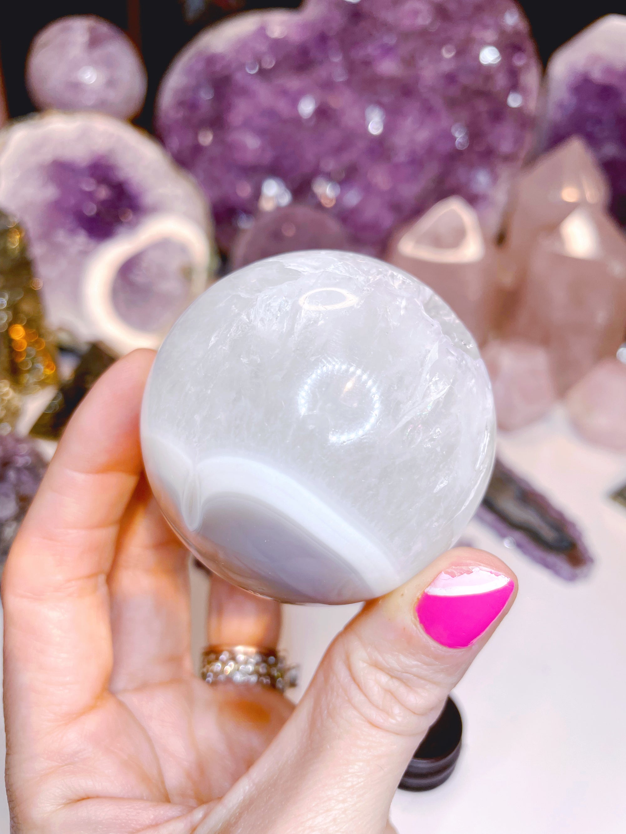 Quartz/Agate Amethyst Sphere