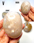 Flower Agate Palm Stones