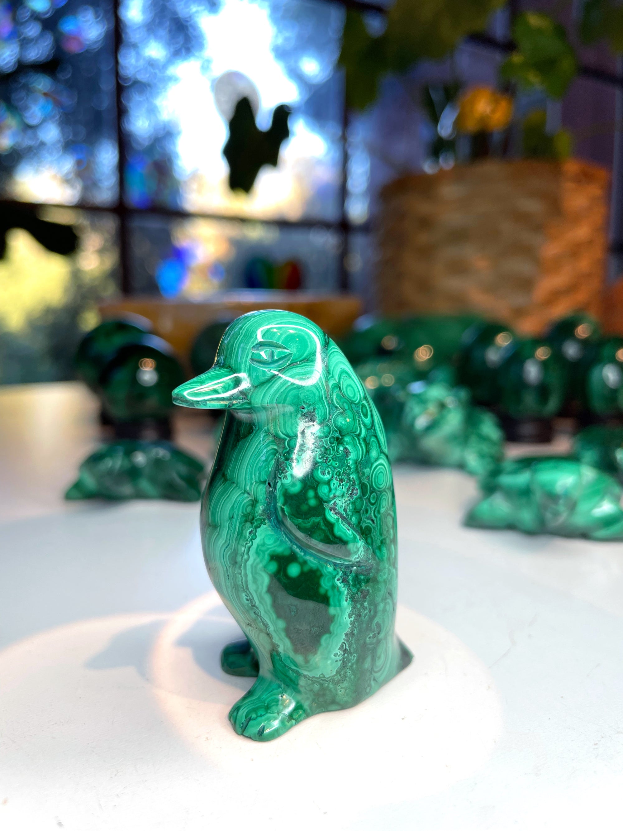 Malachite Carved Penguin