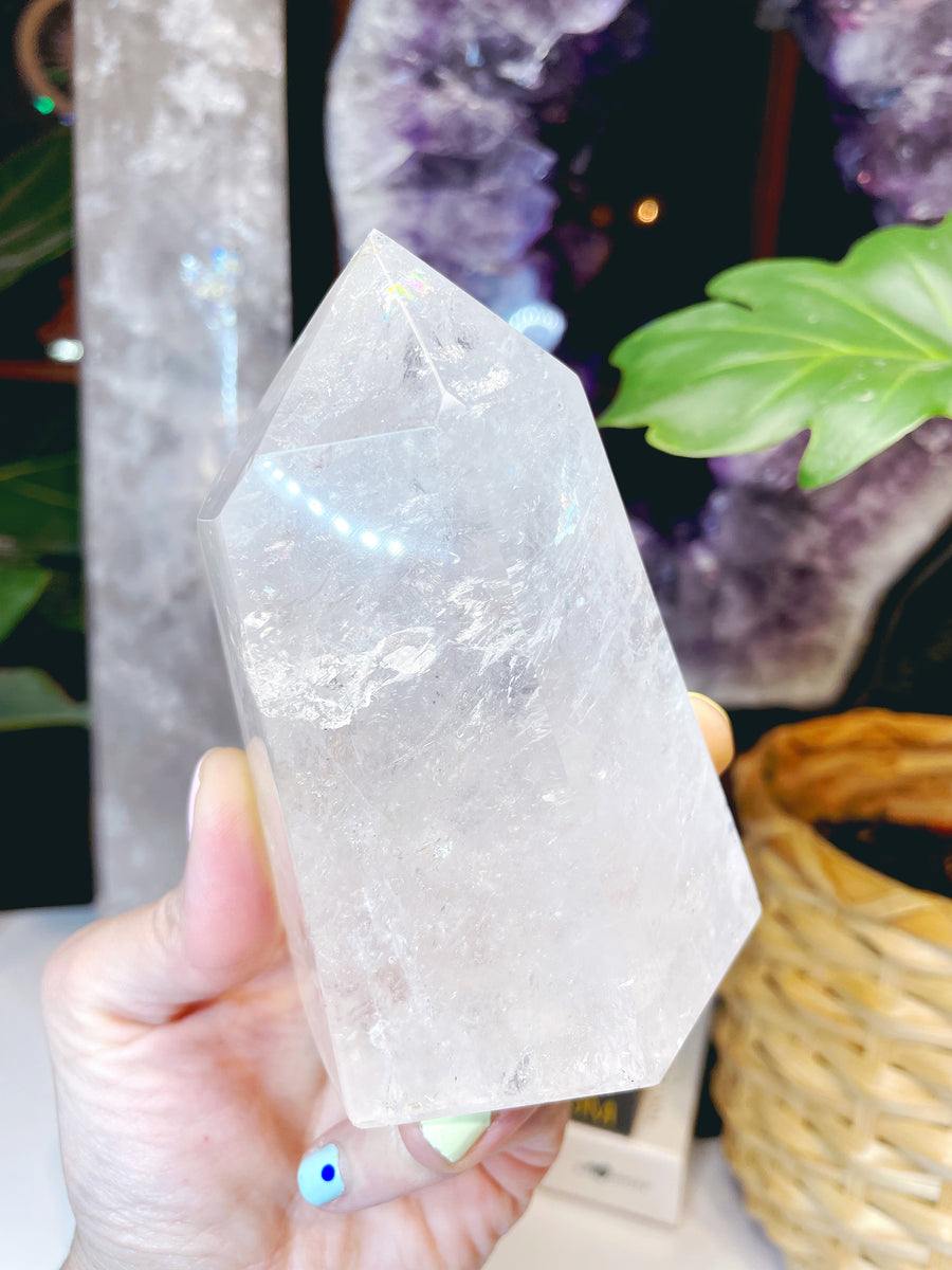 Clear Quartz Tower w/ Iron & Chlorite Inclusions
